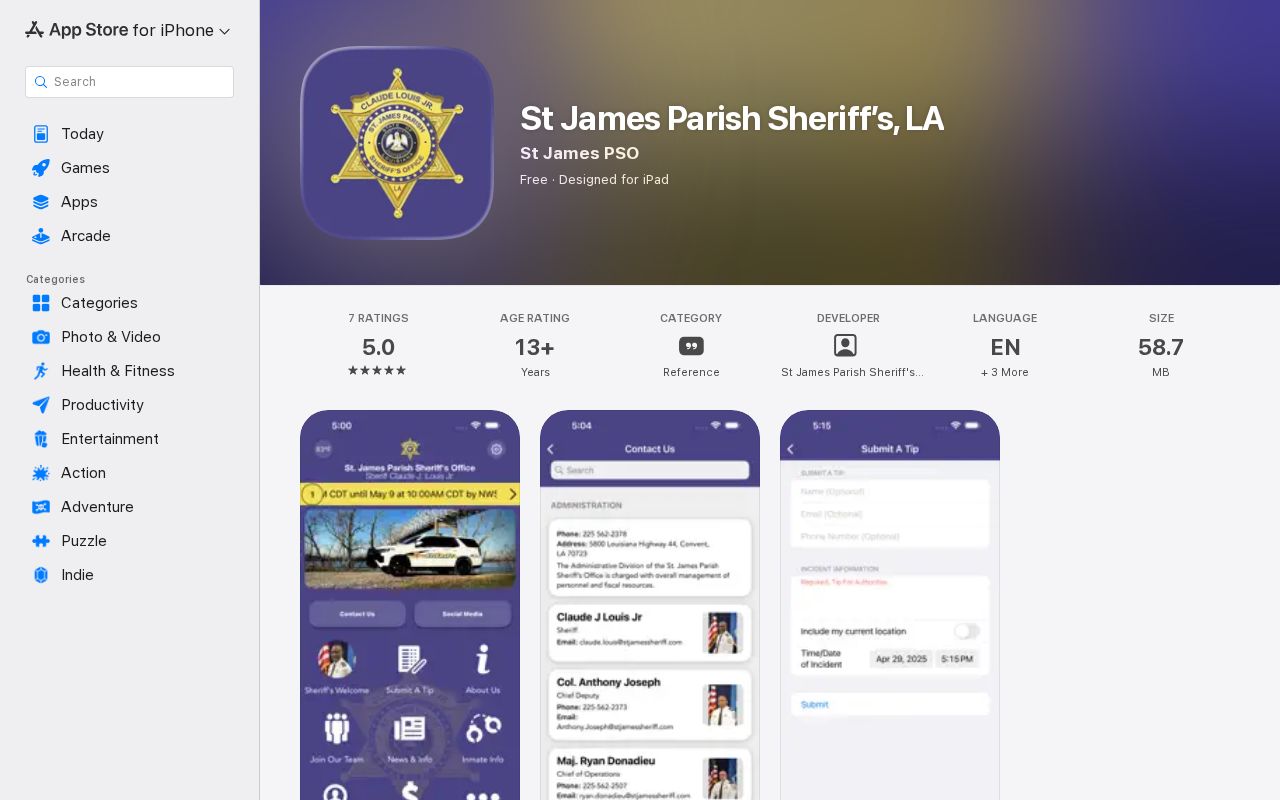 Official St. James Parish sheriff app used to find current booking mugshots