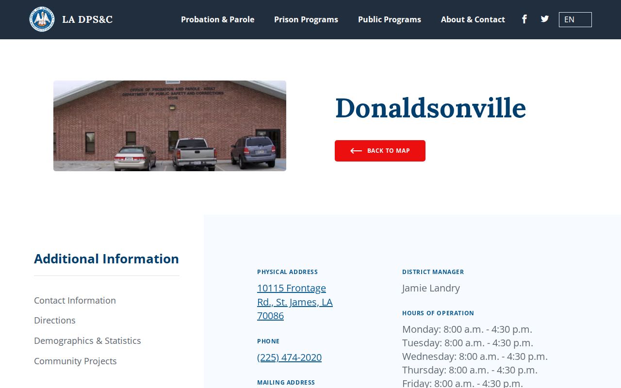 St. James Parish parole and probation office details